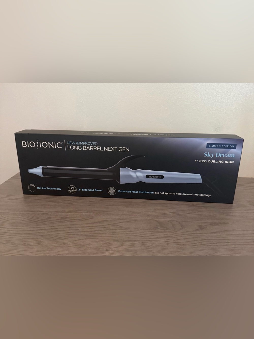 Bio Ionic Long Barrel Next Gen 1” Curling Iron Sky Dream Limited Edition